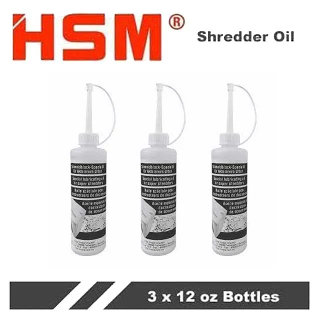 HSM 316 36 Ounces of Shredder Oil (case of 3 x 12 oz bottles) (Discontinued)