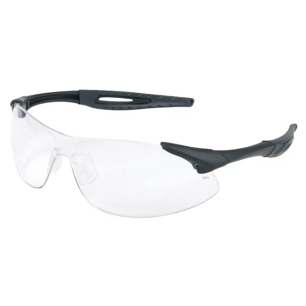 IA110 MCR Safety IA1 Series Safety Glasses, Clear Lens, Nylon Black Temple