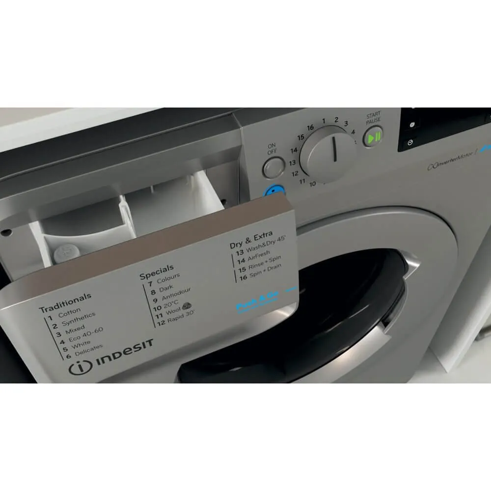 Indesit BDE86436XSUKN 8kg Wash 6kg Dry 1400rpm Freestanding Washer Dryer - Silver