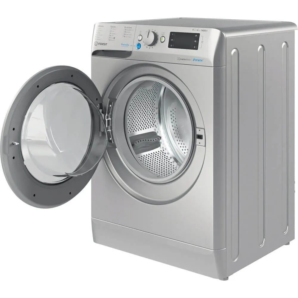 Indesit BDE86436XSUKN 8kg Wash 6kg Dry 1400rpm Freestanding Washer Dryer - Silver