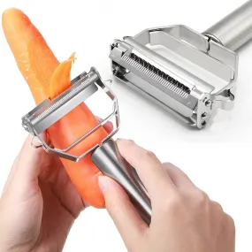 Ixir Stainless Steel Vegetable Peeler - Commercial Grade Julienne Cutter, Slicer, Shredder, Scraper - Fruit, Potatoes, Carrot, Cucumber - Kitchen, Home Staple - Perfect Housewarming Gift