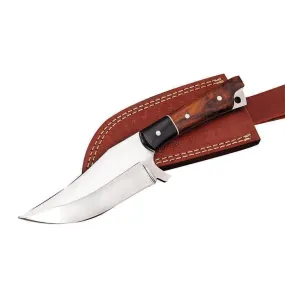 J2 Stainless Steel Skinning Knife with Rosewood Handle & Sheath