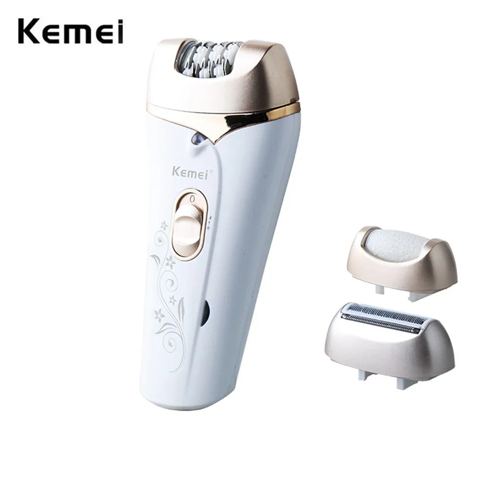 Kemei 3019 3 In 1 Women Depilation Electric Epilator Remover Painless Lady Shaver Vagina Leg Bikini Hair Removal Trimmer Body