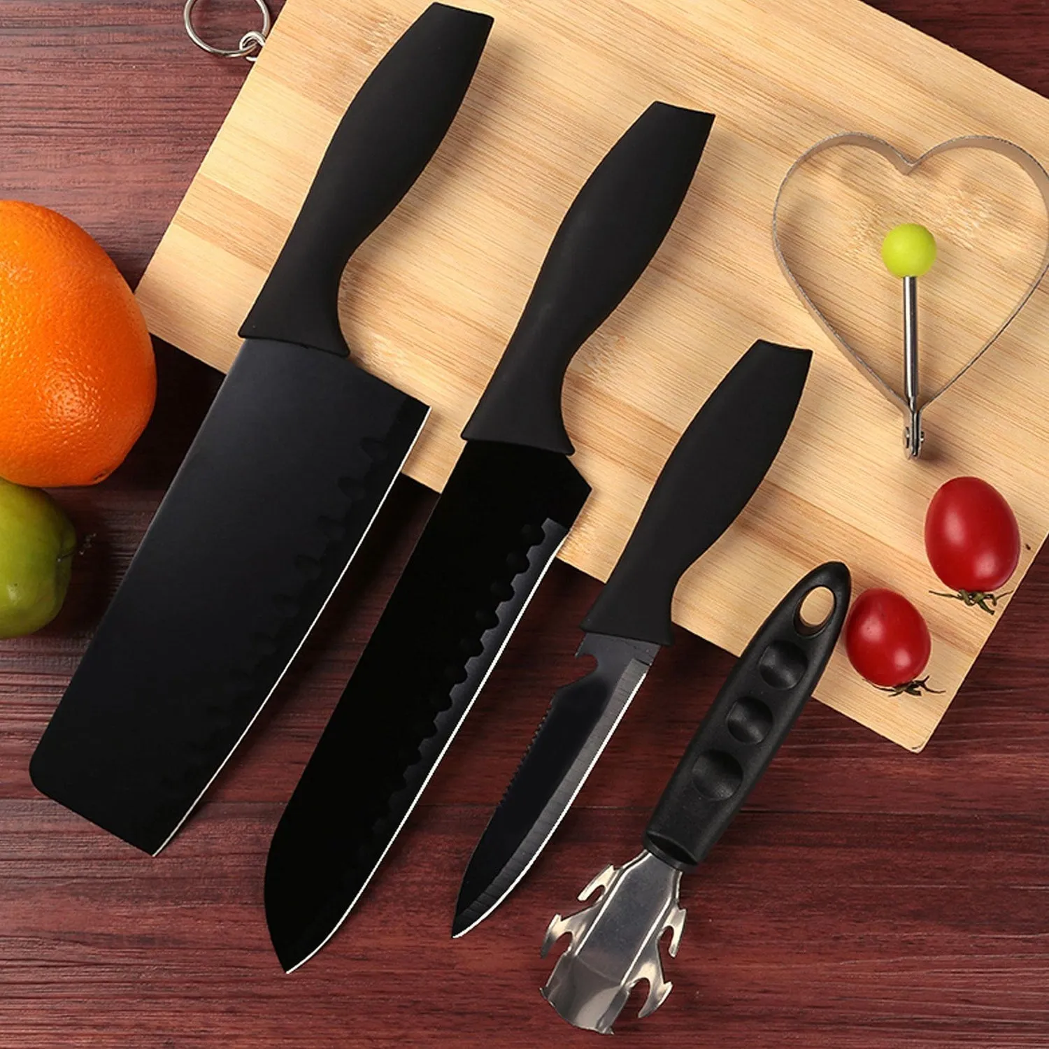 Kitchen Chef Cutlery Stainless Steel Knife Set, Chopping Knife, Chef Knife, Utility Knife, Butcher Knife (Pack of 5pc).