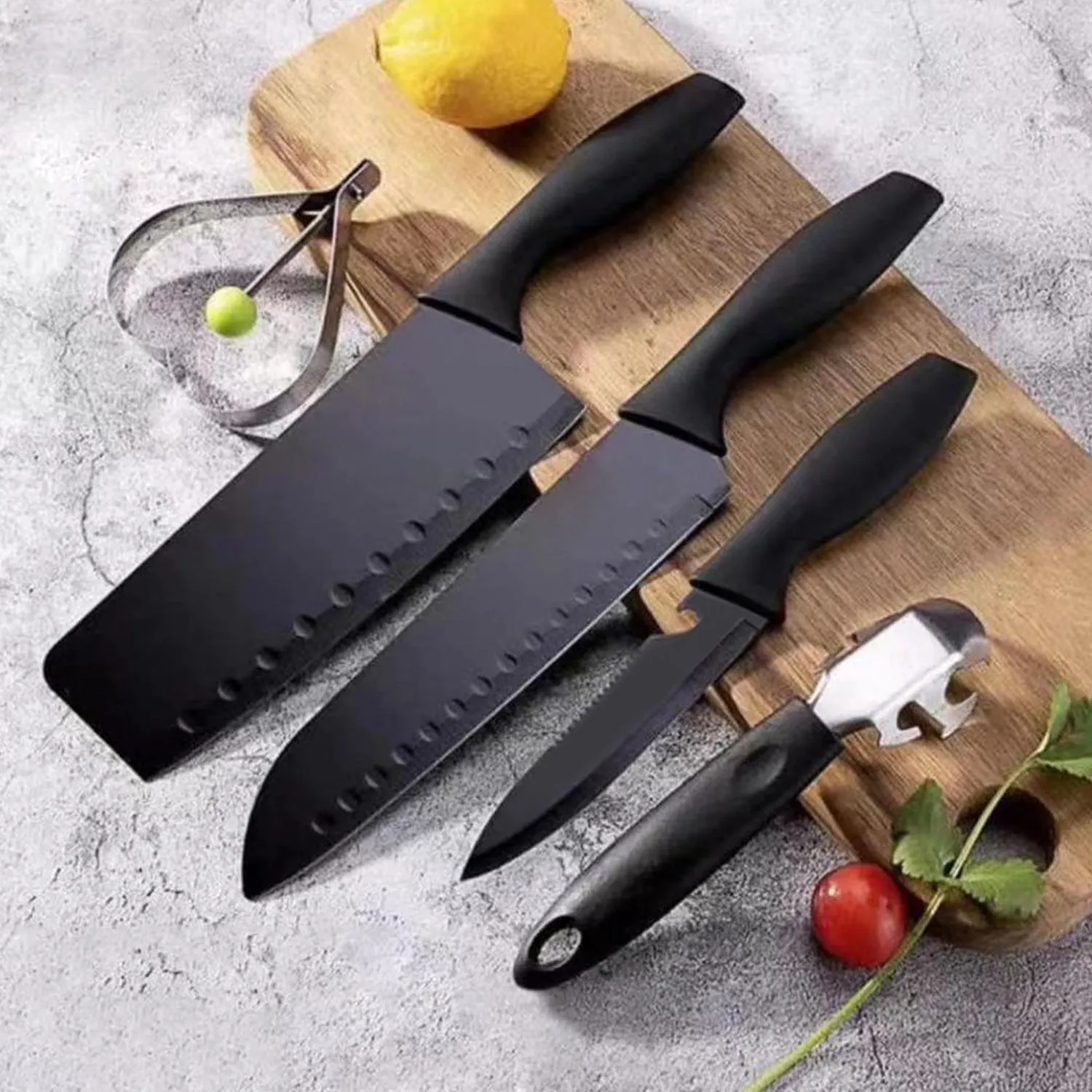 Kitchen Chef Cutlery Stainless Steel Knife Set, Chopping Knife, Chef Knife, Utility Knife, Butcher Knife (Pack of 5pc).