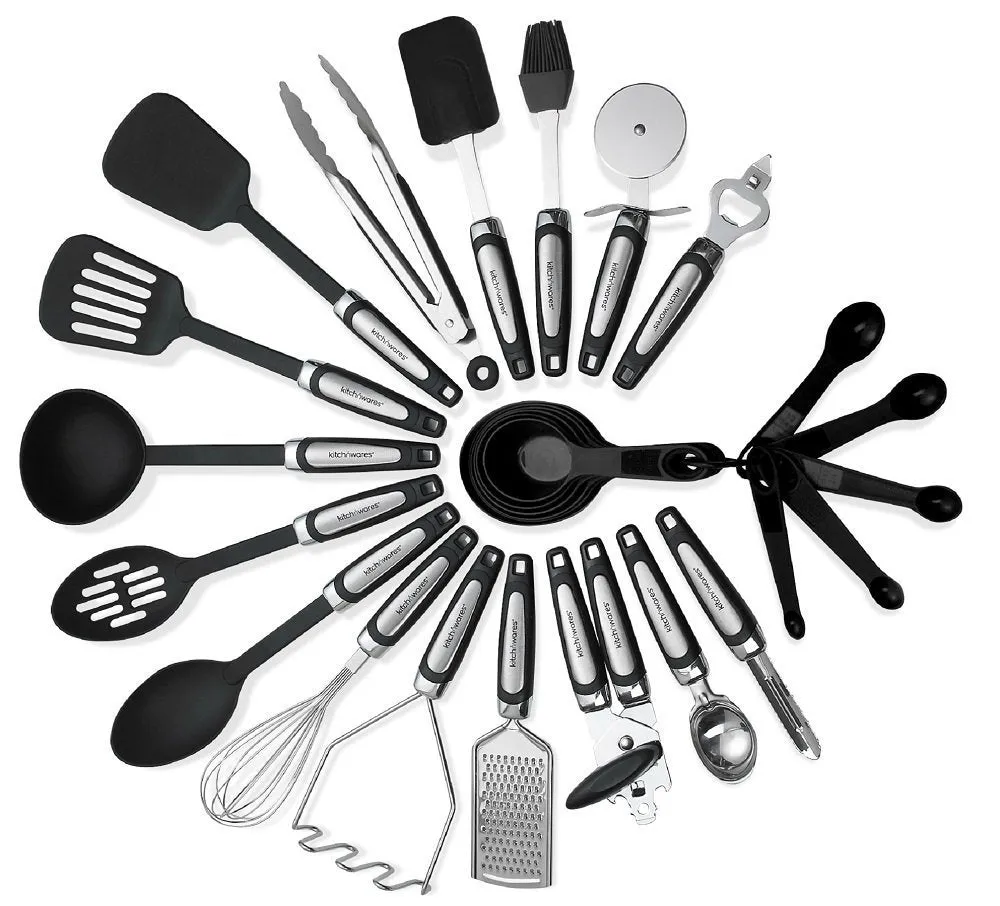 Kitchen Utensils Sets 26 Pieces  Stainless Steel And Nylon Cooking Tools Spoons, Turners