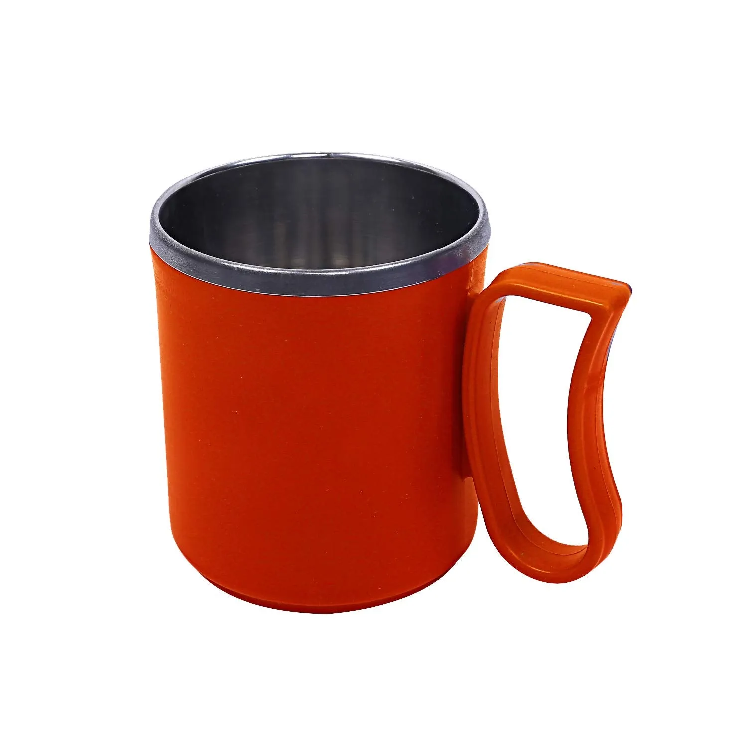 Kuber Industries 10 Pieces Stainless Steel Designer Coffee Mug 250 ML (Orange & Purple)-CTKTC14095