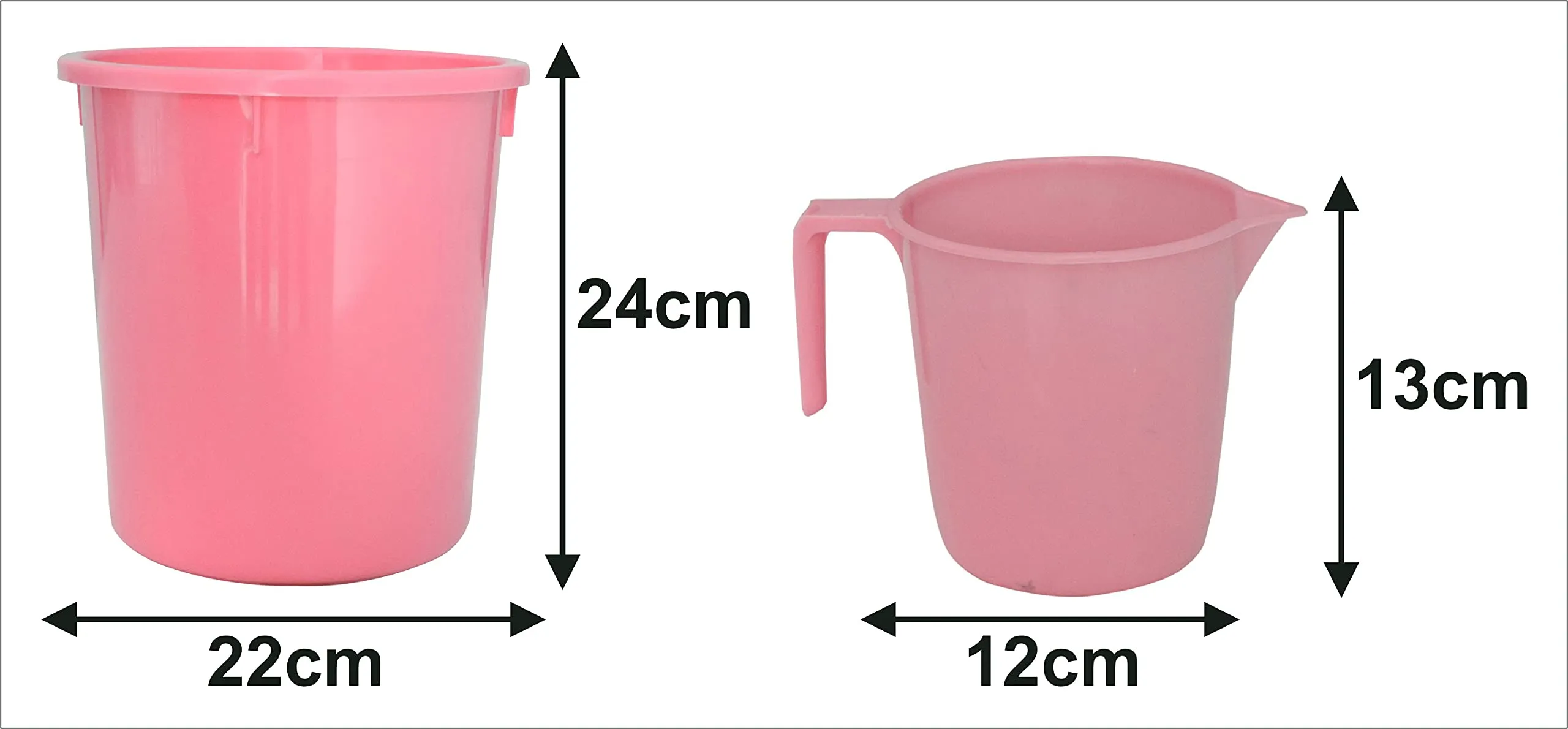 Kuber Industries 2 Pieces Plastic Bathroom Dustbin & Mug Set (Pink)