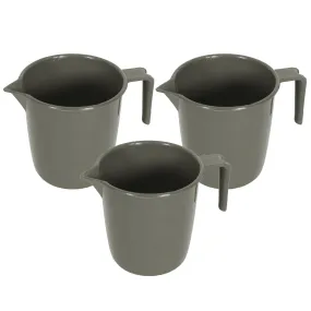 Kuber Industries Bathroom Mug | Plastic Bath Mug for Bathroom | Bath Mug | Mug for Bathroom | Mug for Toilet | Washroom Jug | 111 Bath Mug | 1 LTR | Pack of 3 | Gray