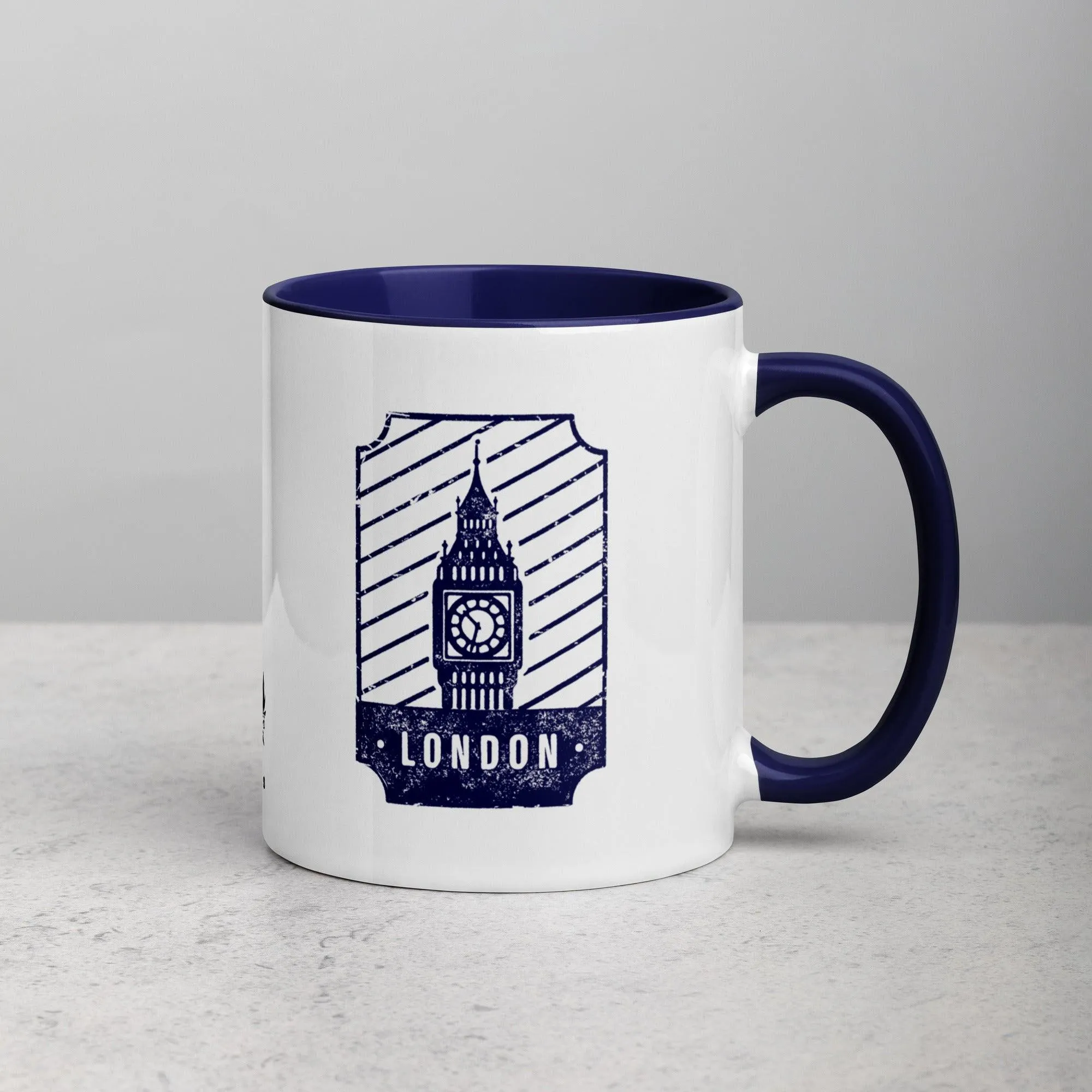 London Mug with Color Inside - Dark Blue