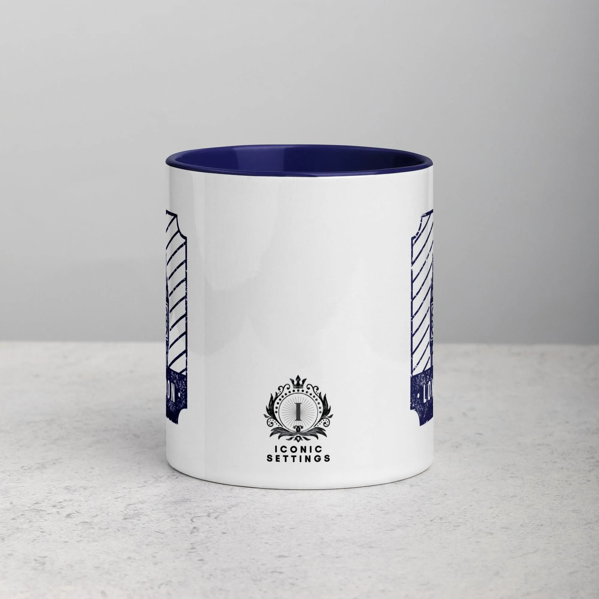 London Mug with Color Inside - Dark Blue