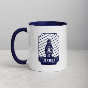 London Mug with Color Inside - Dark Blue