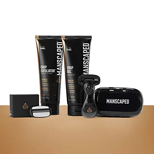 MANSCAPED™ The Ultra Smooth Package, Male Hygiene Shaving Bundle, Includes The Crop Shaver™ Groin Razor with Replacement Blades, Crop Gel™ Ball Shaving Gel, and Crop Exfoliator™ Ball Exfoliator