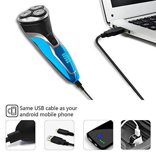 MAX-T Waterproof USB Quick Charge Electric Shaver with Pop Up Trimmer