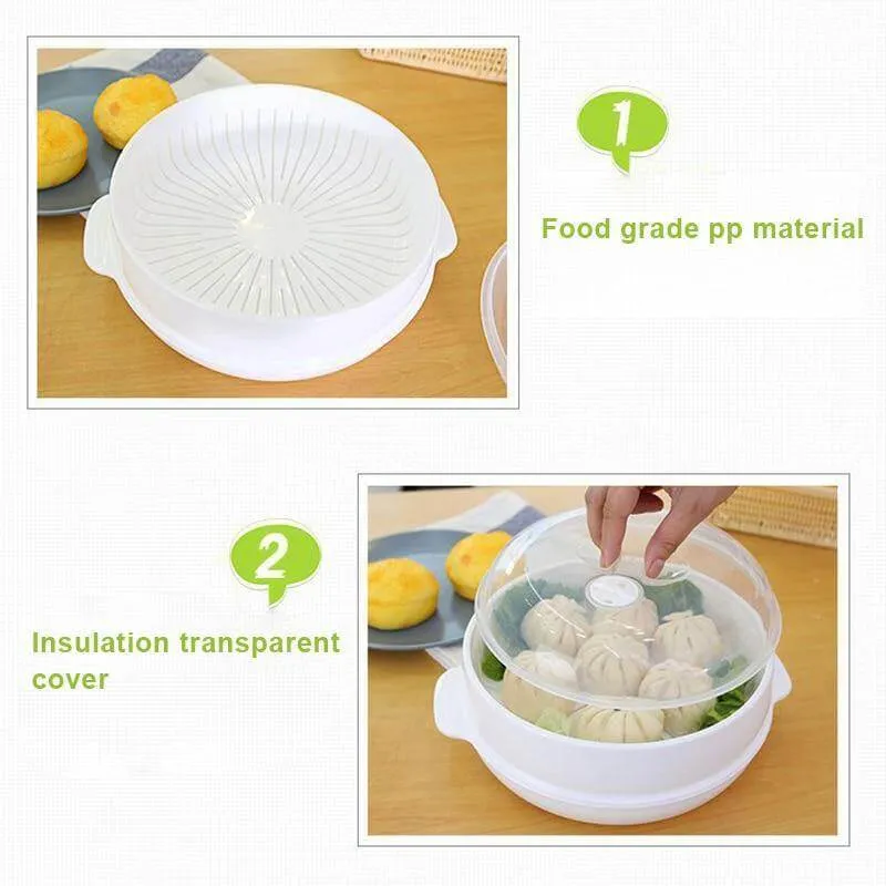 Microwave Round Steamer Heater Bowl with Lid