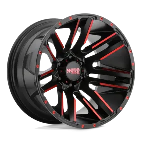 Moto Metal MO978 Razor 20X12 8X165.1 -44 mm Satin Black Machined Red Tint