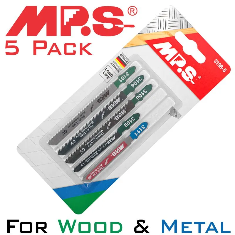 MPS JIGSAW BLADE SET 5PIECE T-SHANK MPS3198-5