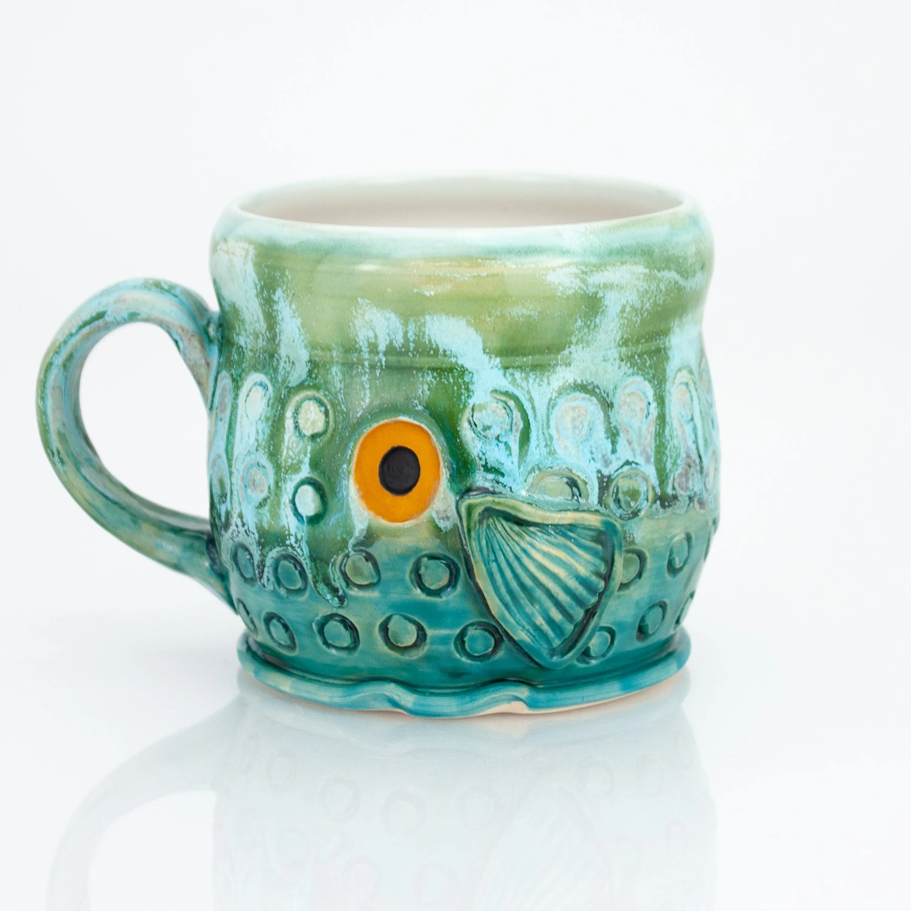 Mug 16 oz - Sea Foam Green Fish Mug