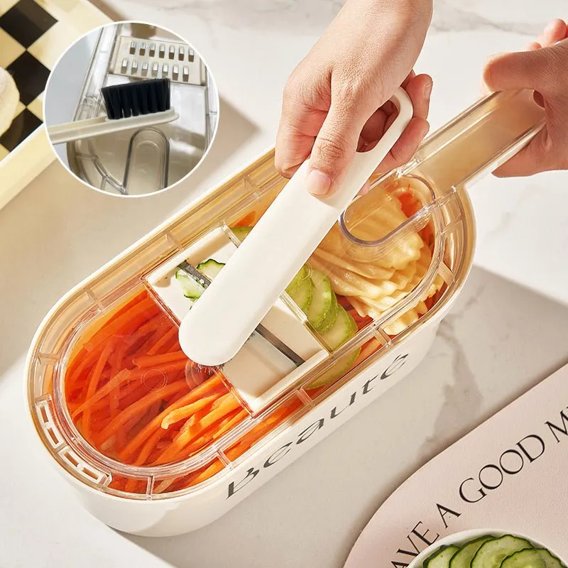 Multifunction Vegetable Cutter with Basket and Brush