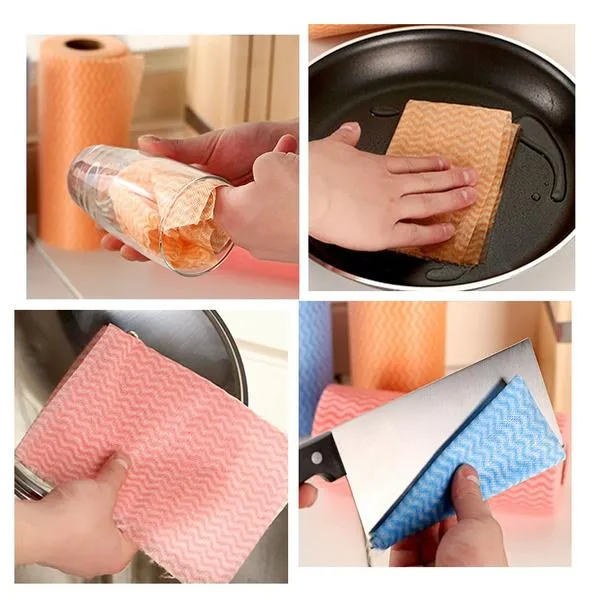 Non Wooven Fabric Disposable Handy Wipe Cleaning Cloth Roll (1Pc)