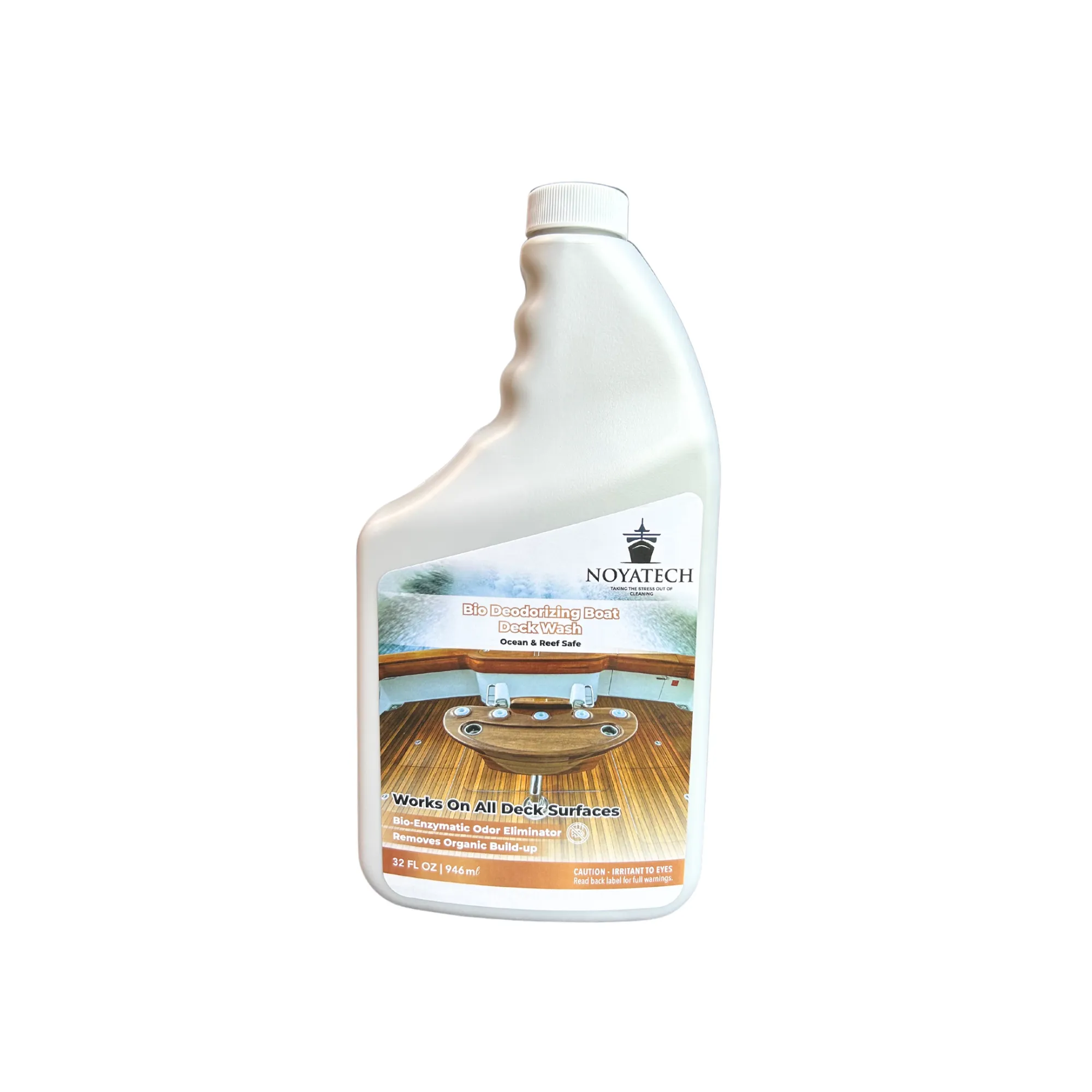 NOYATECH Bio-Deodorizing Boat Deck Wash. Deck Cleaner for Fiberglass, Non-Skid, Wood, Teak, Textured, Plastic, Vinyl, Aluminum.