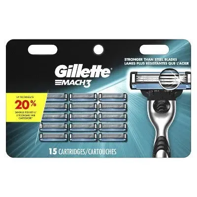 Open Box - Gillette Mach3 Men's Razor Blade Refills - 15ct