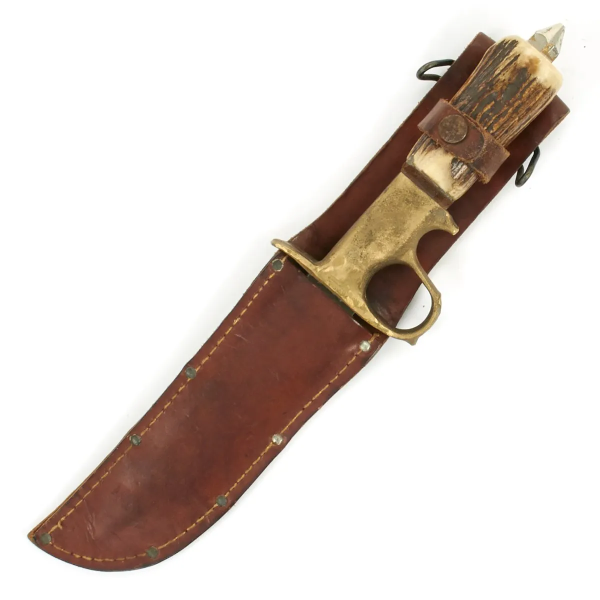 Original U.S. WWII Customized Theatre Made PAL 36 and Model 1918 Trench Knife with Stag Grip