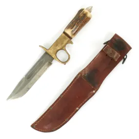 Original U.S. WWII Customized Theatre Made PAL 36 and Model 1918 Trench Knife with Stag Grip