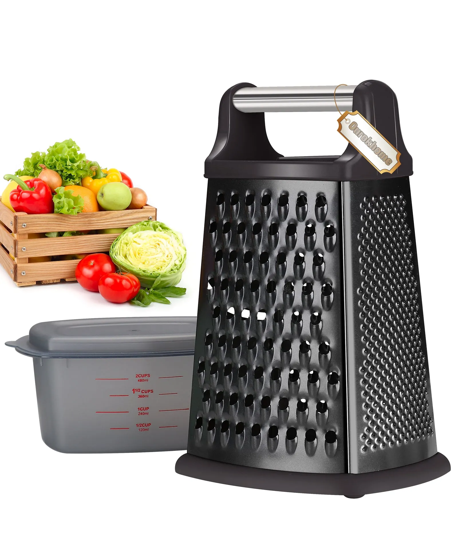 Ourokhome 4 Side Kitchen Vegetable Shredder Slicer Zester