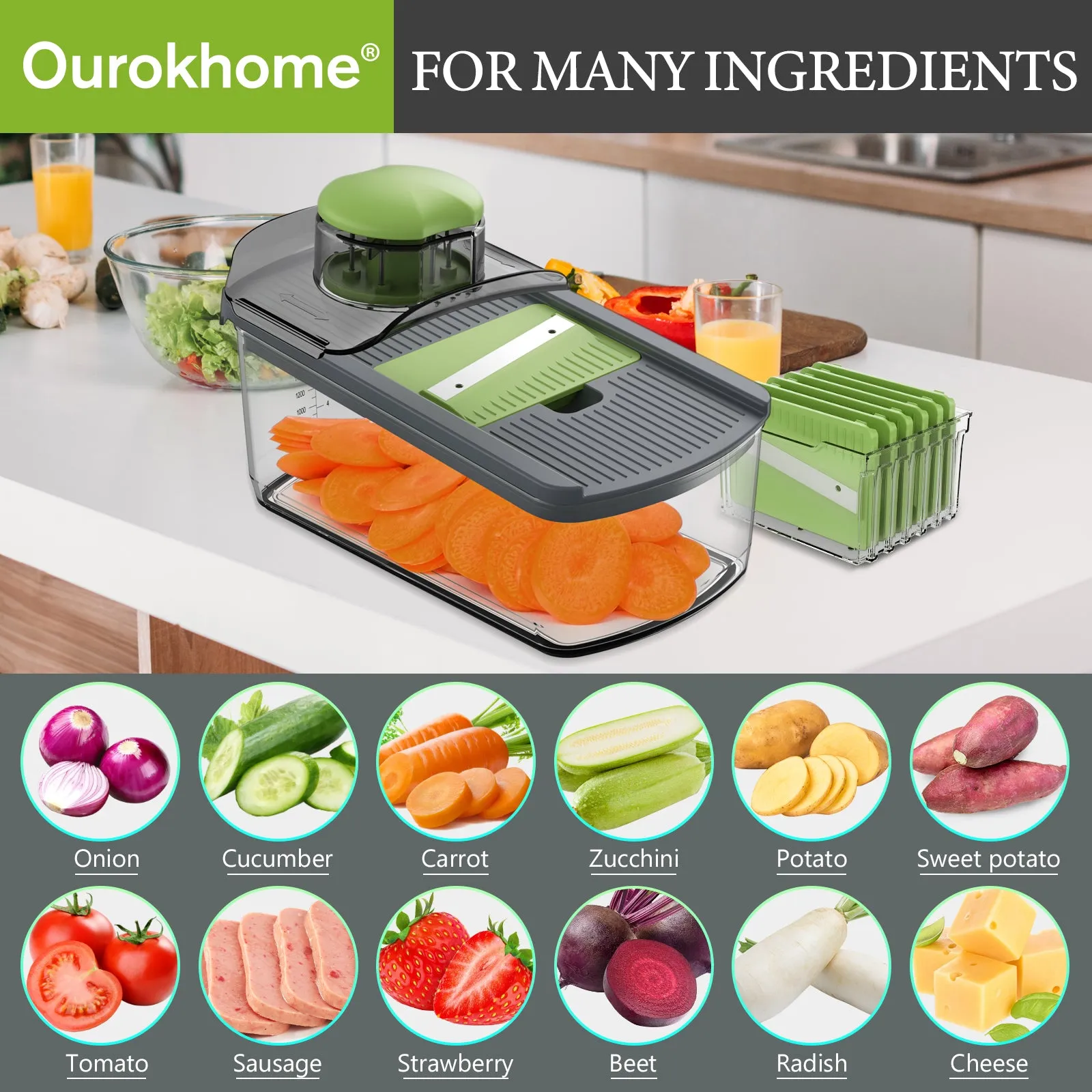 Ourokhome Mandolin Vegetable Slicer