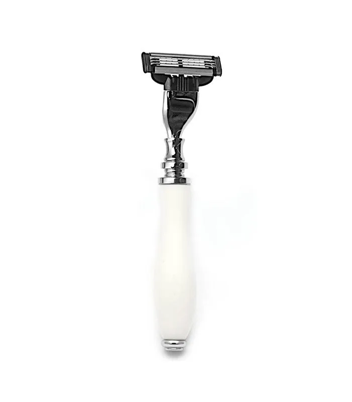 Parker - 111W-M3 Mach3 Compatible Razor, White Resin Handle