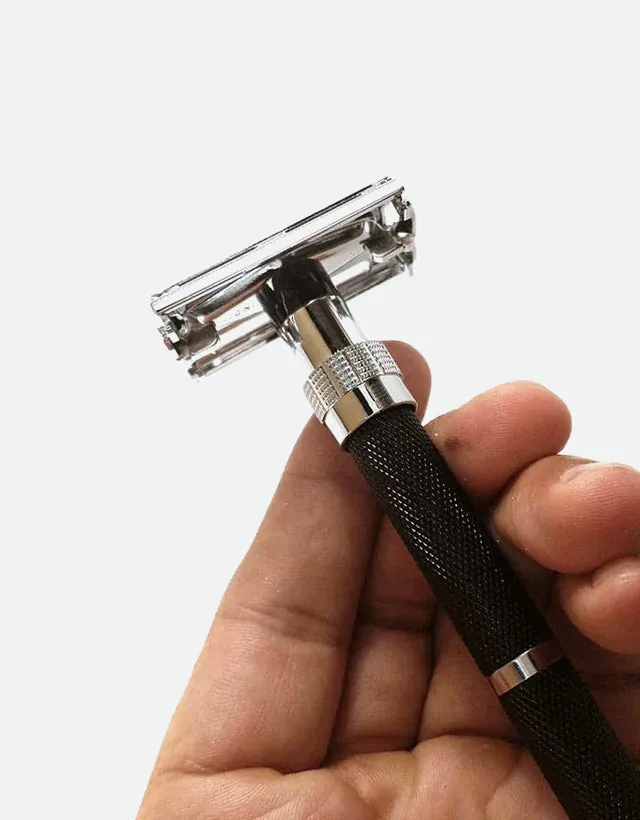 Parker - 96R Safety Razor, Butterfly Open, Black and Chrome Finish Handle