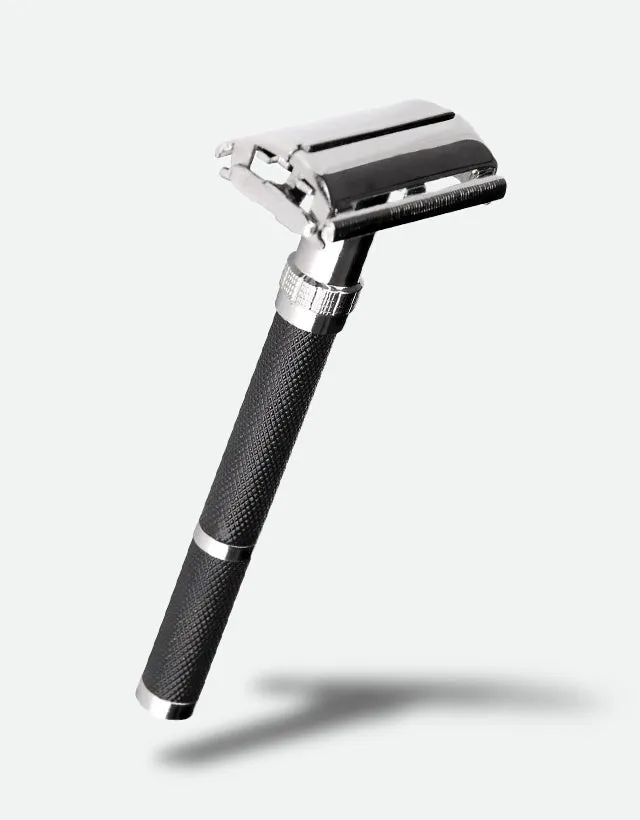 Parker - 96R Safety Razor, Butterfly Open, Black and Chrome Finish Handle