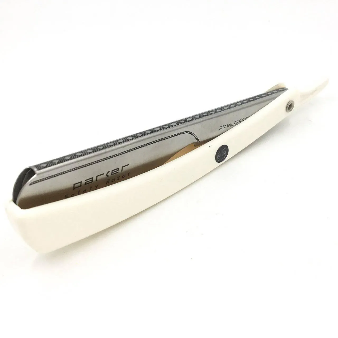 Parker - Professional Barber Razor Shavette PTW, White Resin