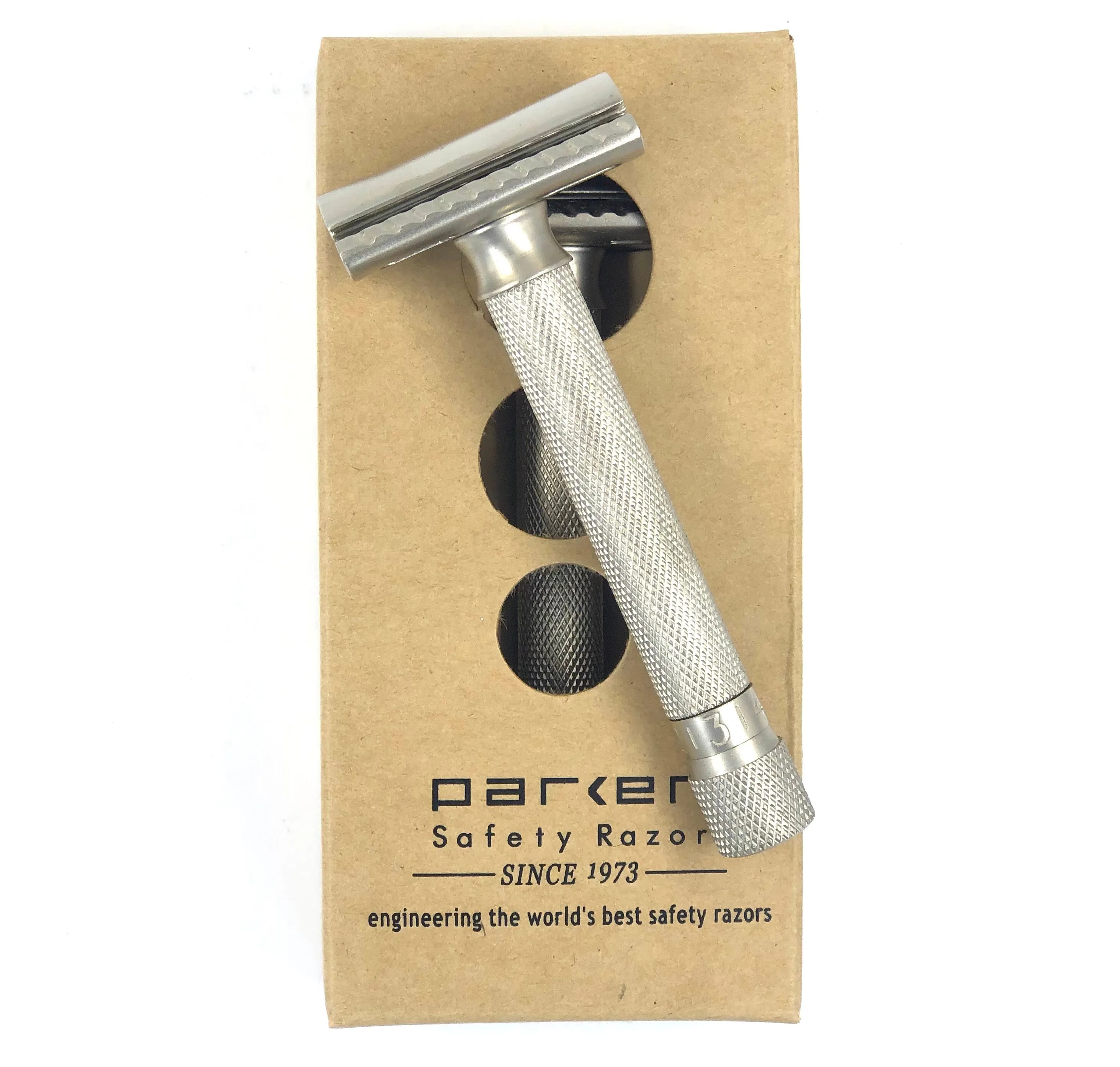 Parker Variant Adjustable Safety Razor, Satin Chrome Handle