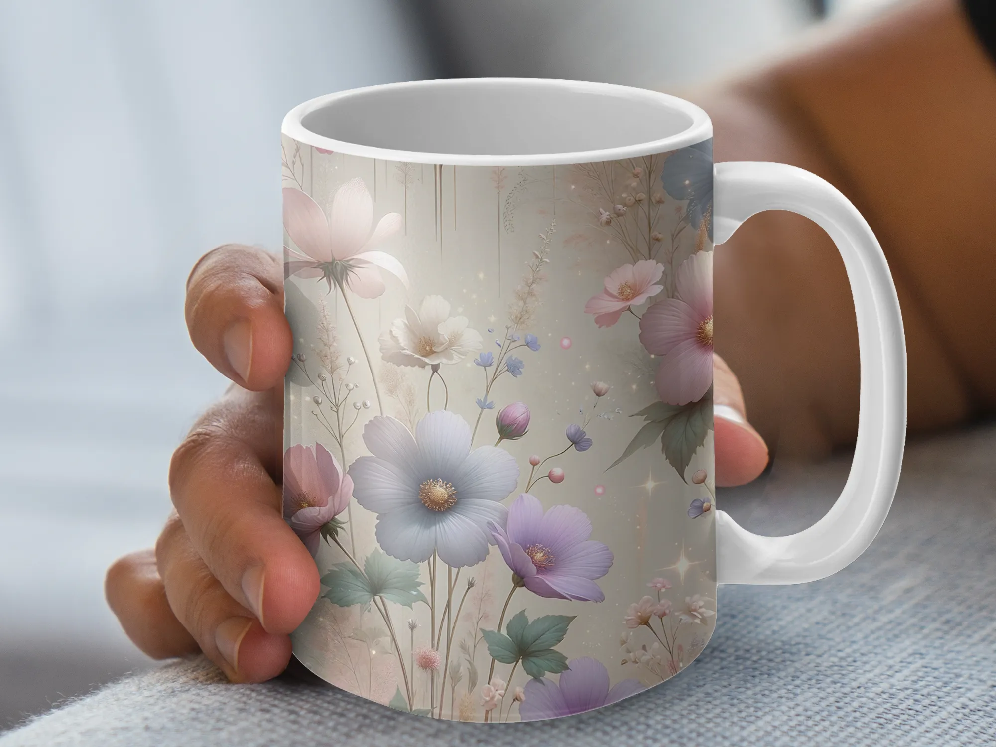 Pastel Wildflowers Design Coffee Mug, Floral Coffee Mug, Cute Coffee Mug, Flower Mug, Gift for Women,