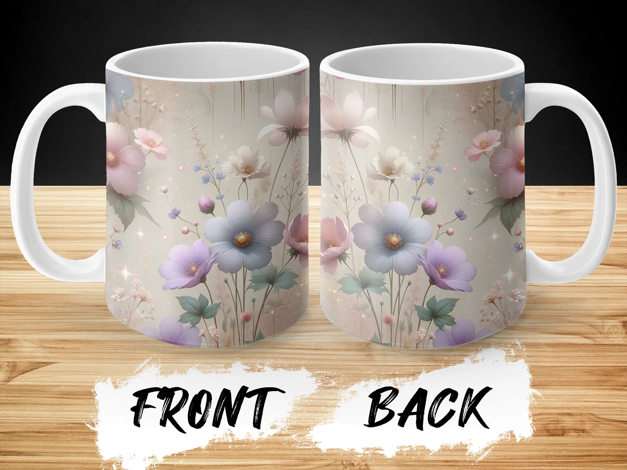 Pastel Wildflowers Design Coffee Mug, Floral Coffee Mug, Cute Coffee Mug, Flower Mug, Gift for Women,