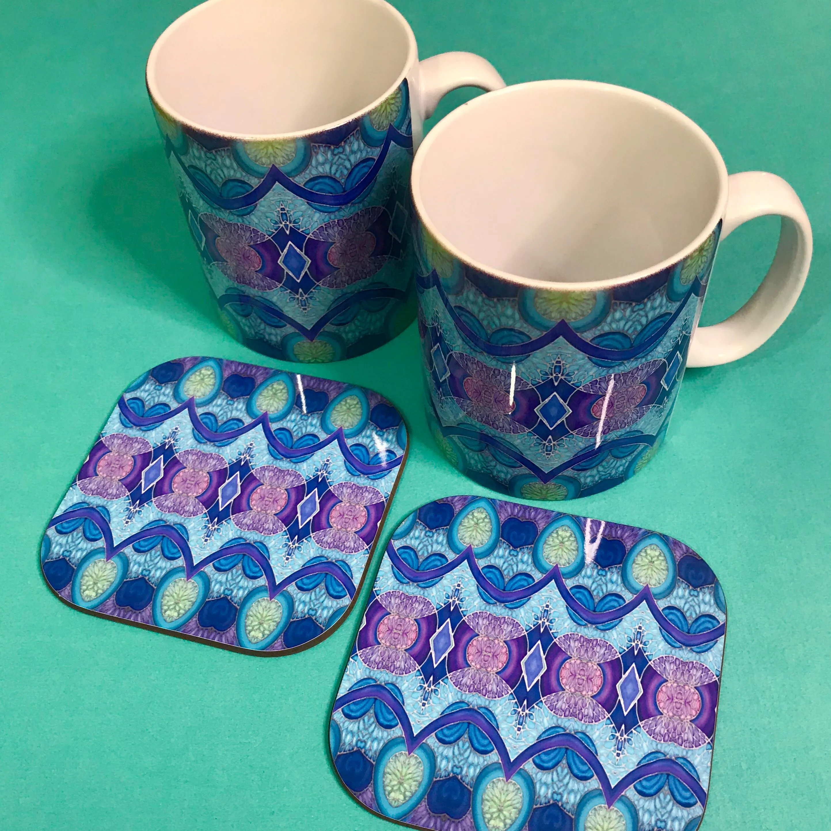 Persian Mug and Coaster Box Set or Mug only - Colourful Mug Set - Persian Mug Gift