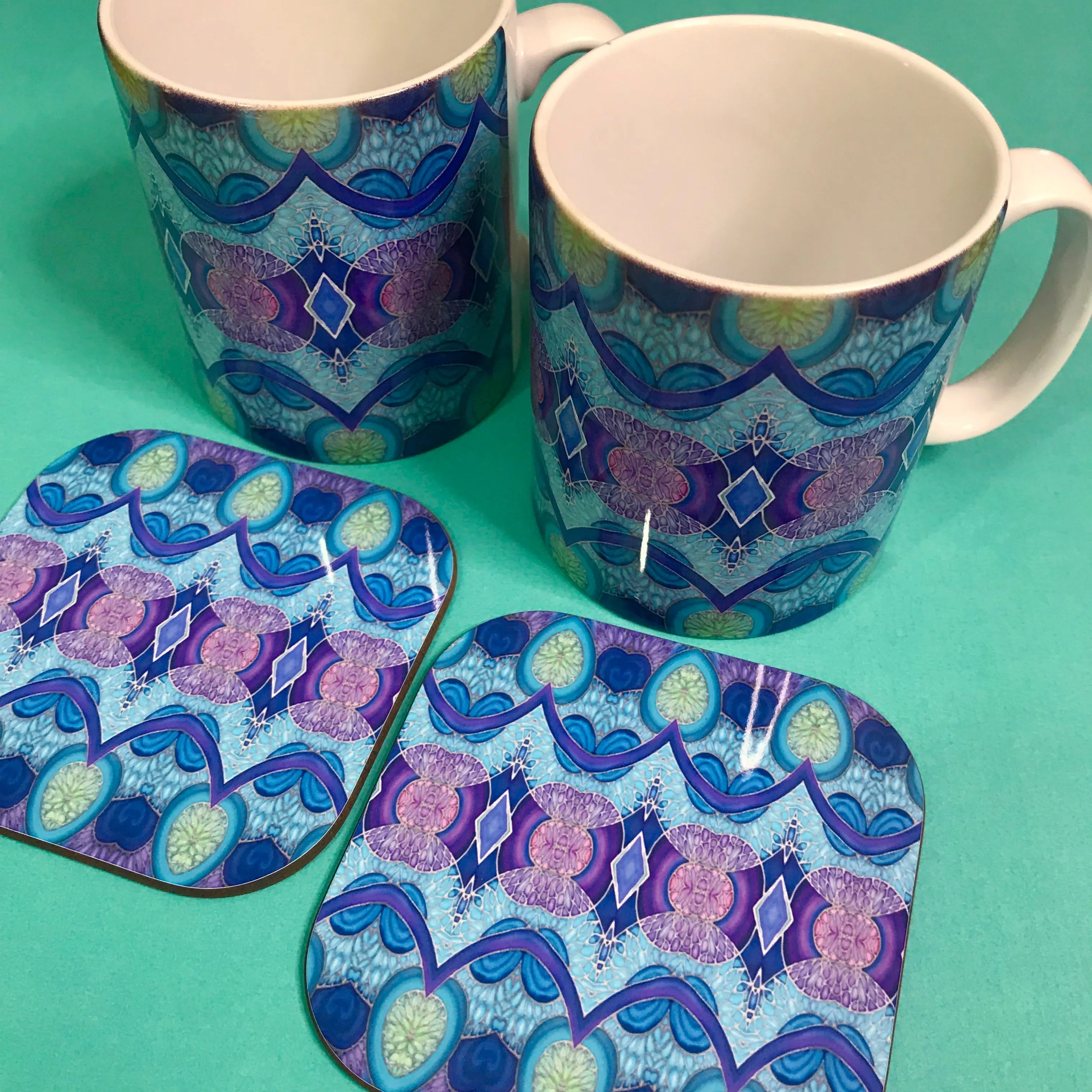 Persian Mug and Coaster Box Set or Mug only - Colourful Mug Set - Persian Mug Gift