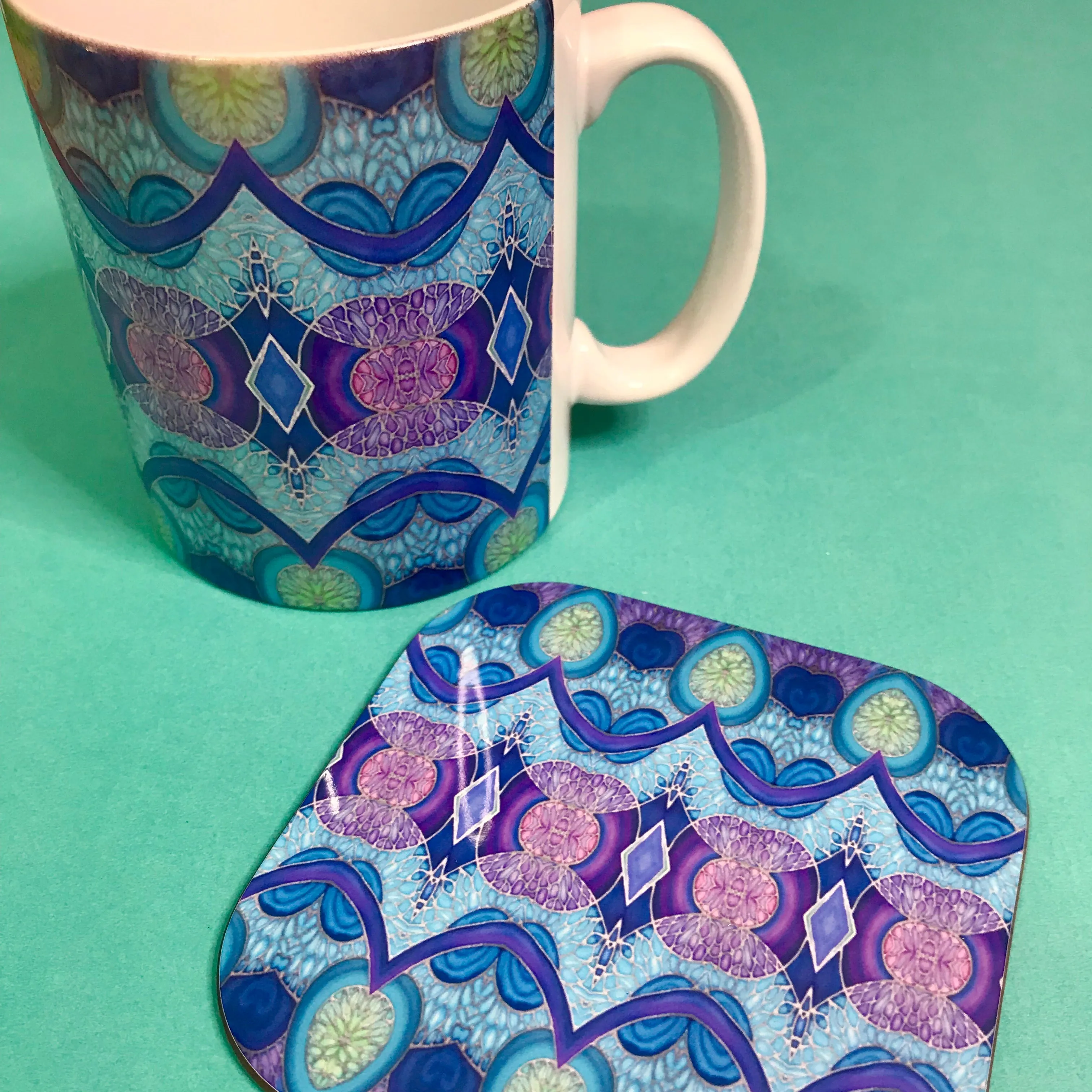 Persian Mug and Coaster Box Set or Mug only - Colourful Mug Set - Persian Mug Gift