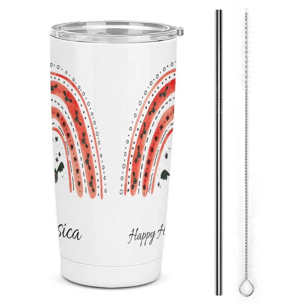 Personalized Stainless Steel 20oz Coffee Tumbler Mug POD Full Printing Custom Car Tumbler with Straw and Brush