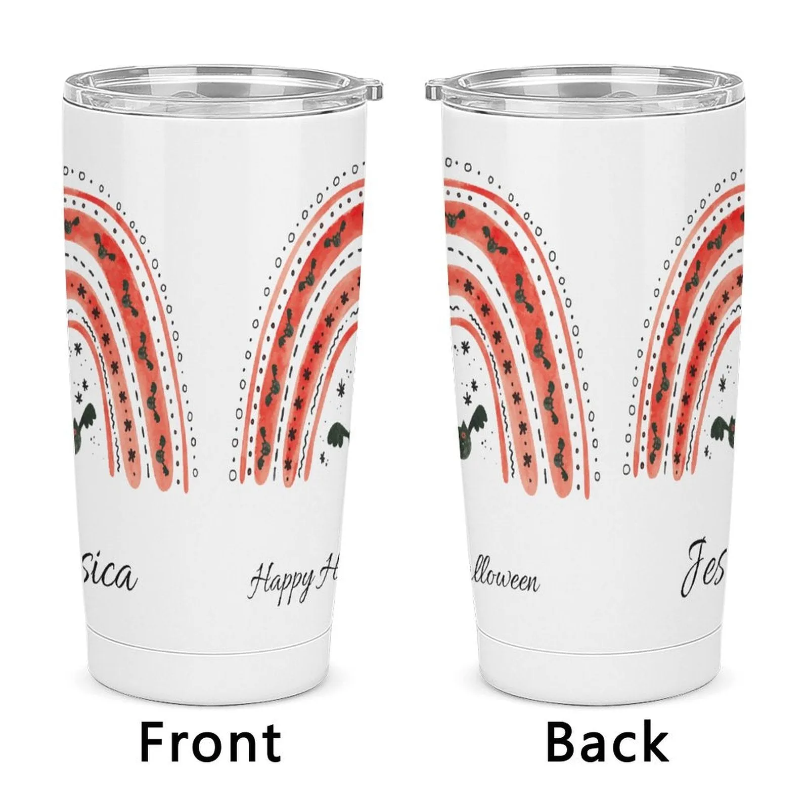 Personalized Stainless Steel 20oz Coffee Tumbler Mug POD Full Printing Custom Car Tumbler with Straw and Brush