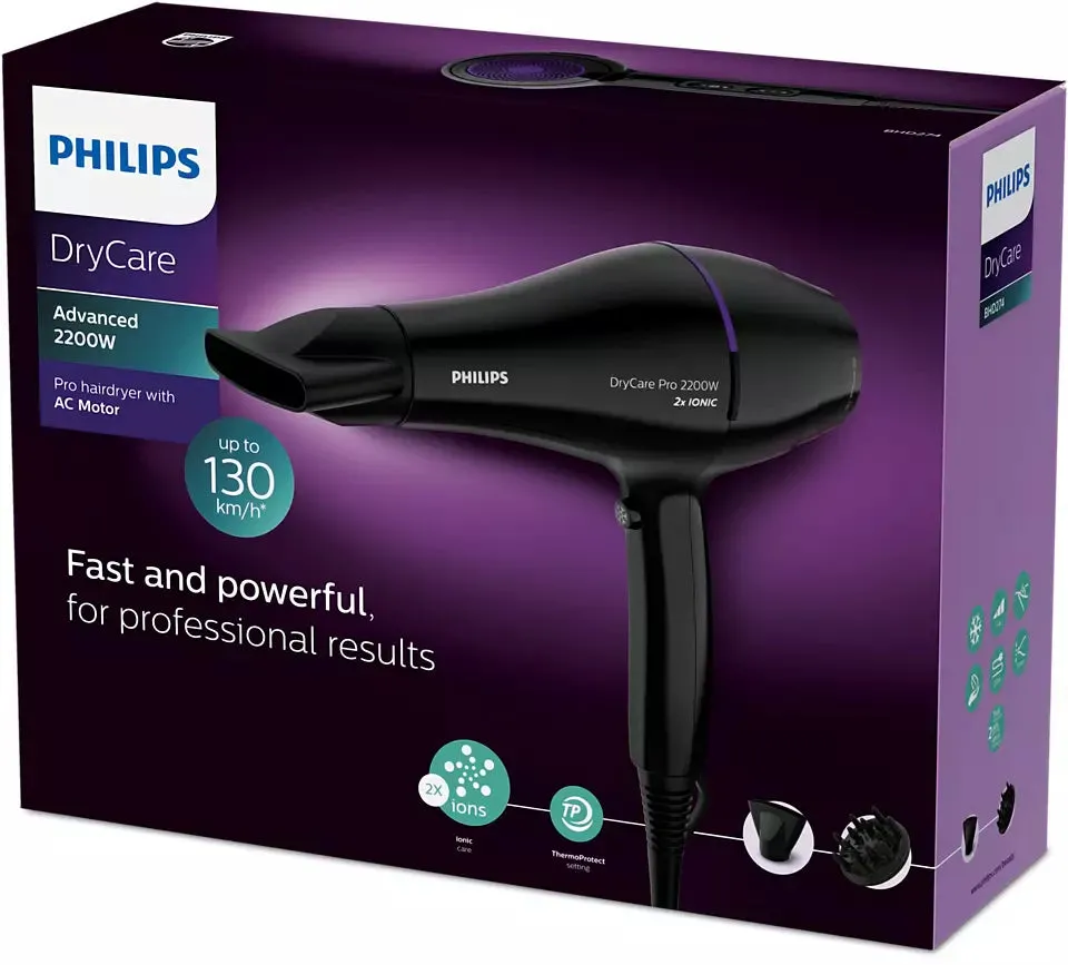 Philips, DryCare Pro Hair Dryer with Powerful AC motor - BHD274