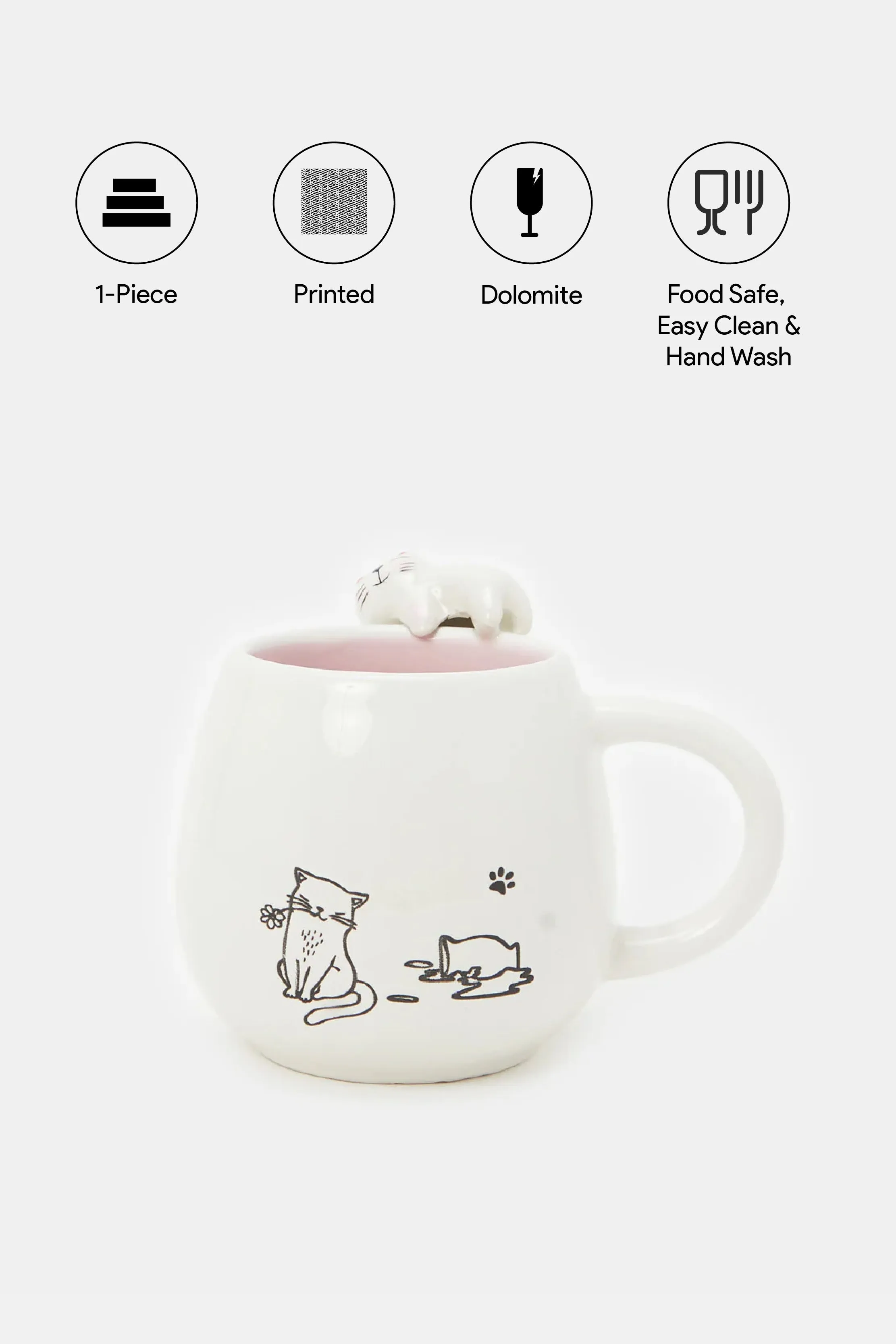 Pink Cat Print Mug