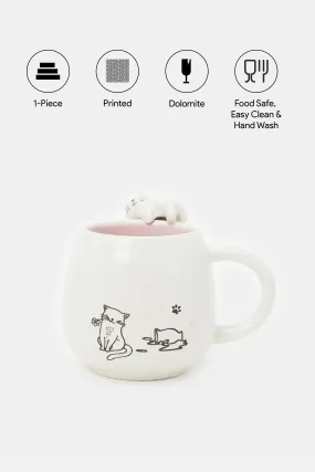 Pink Cat Print Mug