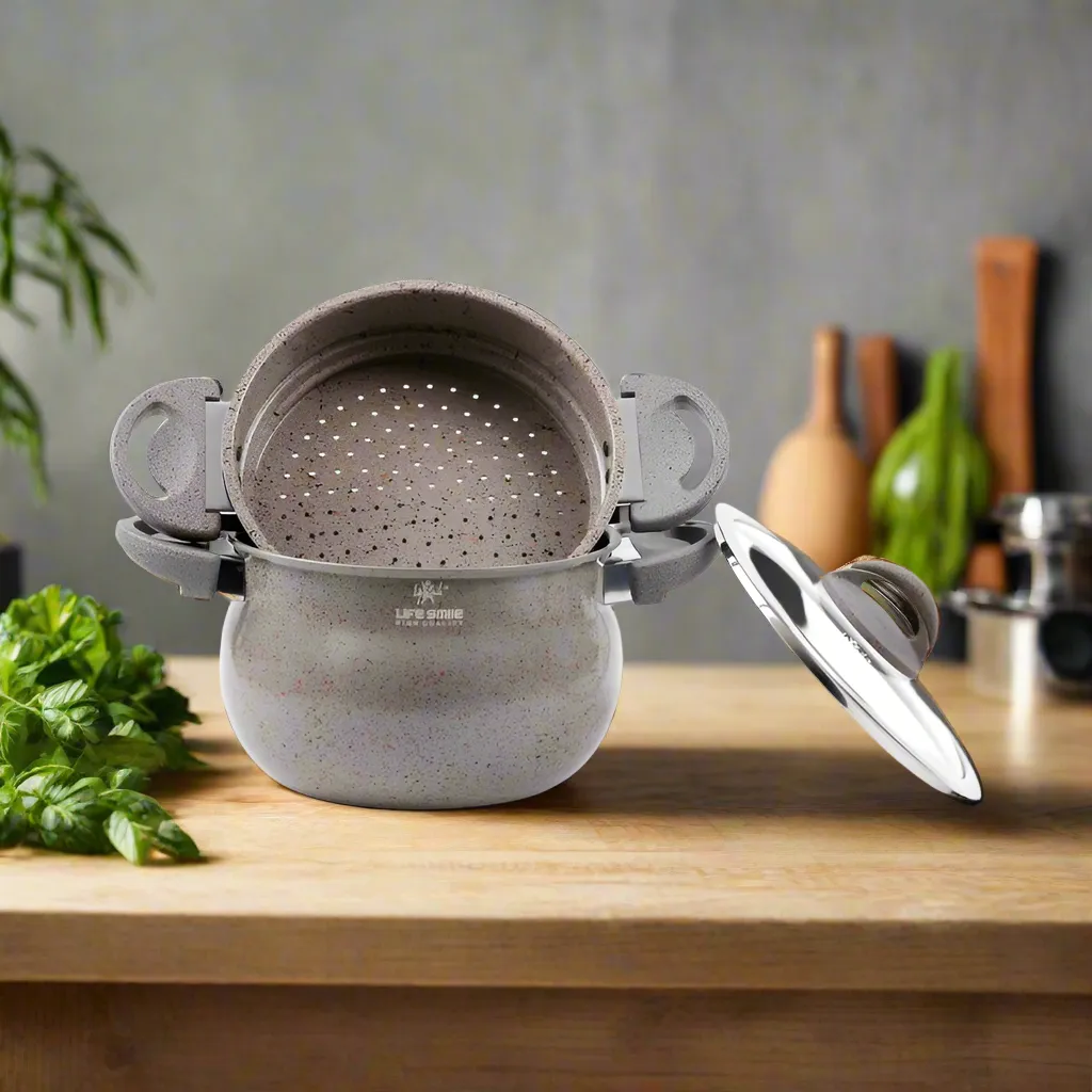 Pot With Steamer 26cm Grey