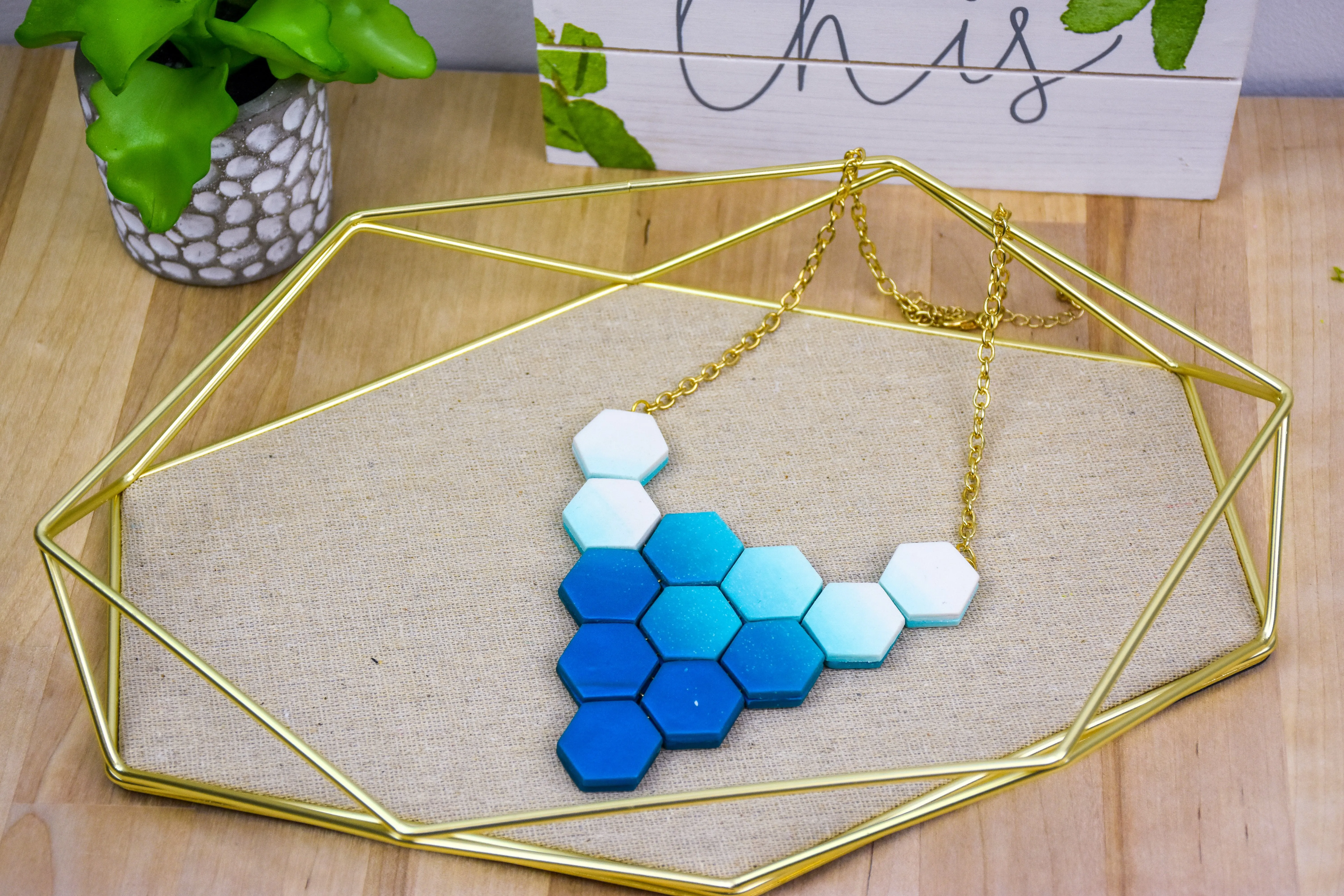 premo Sculpey® and Hexagon Cutter Bib Necklace