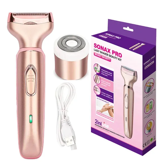 Professional Women’s 2-in-1 Epilator Electric Razor for Painless Hair Removal