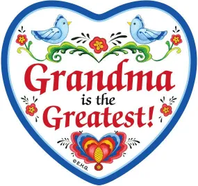 "Grandma Is The Greatest" Heart Magnet Tile Grandma Gift