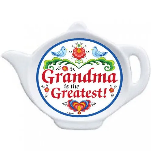 "Grandma is the Greatest" Teapot Magnet with Birds Design